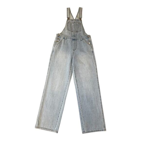 BP‎ Women's Denim Overalls Light Wash Size Small Wide-Leg Adjustable Straps NWOT - Picture 1 of 5